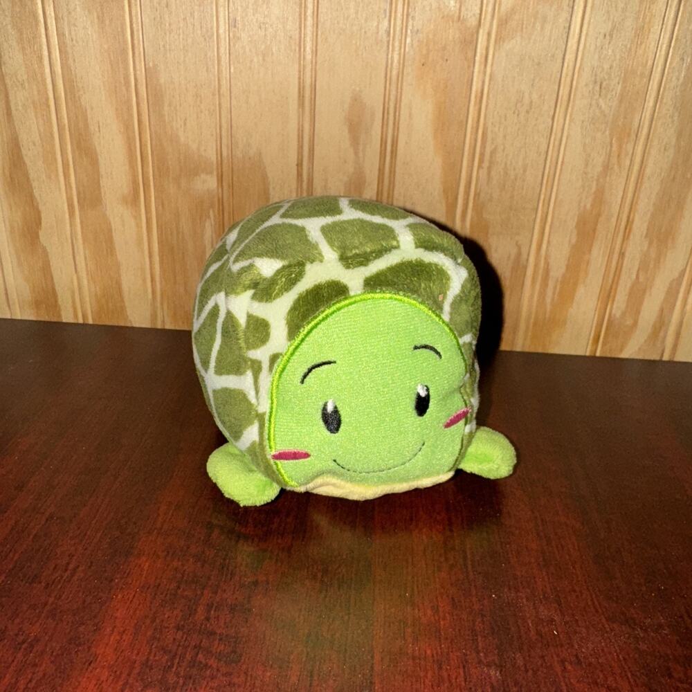 ⭐️SEAWORLD The Petting Zoo Plush SEA TURTLE Plush Green Boxy Stuffed Animal Toy